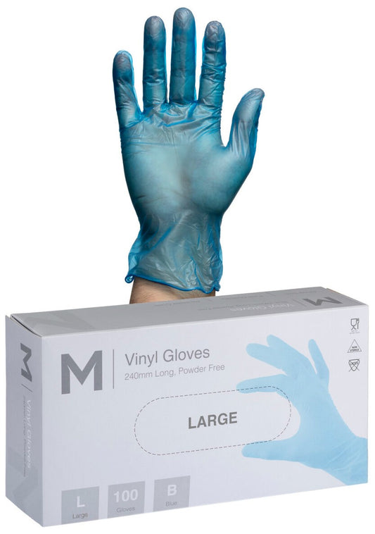 BARGAIN 10 x boxes $5.93 each Blue Vinyl Gloves